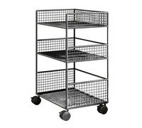 3 Tier Rolling Cart - Metal Home Utility Rack | Utility Storage Trolley, Movable Organizer with Wheels, Rolling Cart Organizer for Kitchen Office Cleaning College Laundry Bathroom Classroom Craft Make