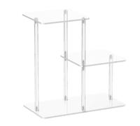 3 Tier Side Table - Acrylic 15x7.9x15.3in Clear Tiered Design for Compact
