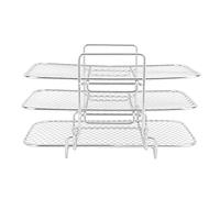 3 Tier Stainless Steel Fryer Rack Stackable Grill Baking Rack for Oven Microwave Air Fryer Cooking proof Heat Resistant Kitchen Tool