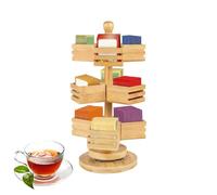 3-Tier Tea Storage Rack - TeaBag Organizer, 9-Compartment Rotating Teabag Station | Vertical Tea Rack for Home, Kitchen, Office, Pantry, Cafe Countertop | Stores Coffee, Sugar, TeaBags