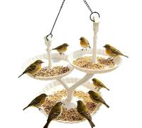 3 Tier Tray Bird Feeder - Open Birds Feeding Platforms, 360 Degree Flat Birds Feeder Tray with Water & Treat Plates | Hanging Outdoor Bird Feeders for Deck Balcony Fence Garden Yard Porch Tree Viewing