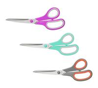 3 tijeras multiusos de goma con agarre de goma de 8.5 pulgadas, tijeras de acero inoxidable para oficinas, hogar, corte, costura, multiusos
