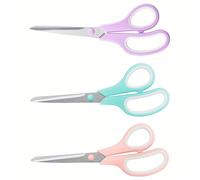 3 tijeras profesionales de acero inoxidable de 8.5 pulgadas con mango de goma ergonómico para corte de tela de papel, multiusos