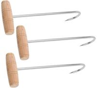 3 tiradores de botas de acero inoxidable con mango de madera para una fácil extracción, ayuda resistente para levantar zapatos para uso doméstico, duradero, uso profesional
