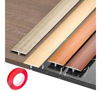 3 tiras autoadhesivas de PVC para umbrales, perfil T-SD de 25/40 mm para azulejos y laminados, 90 cm de longitud, borde de bisagra gris madera negra (1.57 pulgadas)