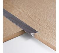 3 tiras de aluminio en forma de T de 2 cm, perfil de transición para el suelo, 0,9 m, color gris