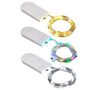 3 tiras de luces LED de alambre de cobre de 1 m, luces decorativas festivas, luces de tira LED que funcionan con pilas, decoración de fiesta para Navidad, Año Nuevo, cumpleaños