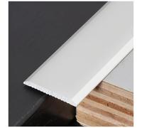 3 Tiras de transición de aluminio en para piso, Perfil De Transición de puerta/azulejo/alfombra a azulejo, tira divisora plana de 1-60 mm de ancho(White,6cm*90cm (3Pcs))