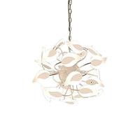 3-Tone White Leaf Led Fashion Spherical Bedroom, Living Room and Study Chandelier, Diameter * 45cm