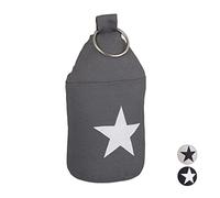 3 topes para puerta con forma de estrella, tela para saco de puerta, suelo extraalto, con asa, decorativo, 23 x 11 cm, color gris oscuro