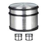 3 Topes Puerta, Acero Inoxidable, Grandes, Gomas Protectoras, para Puerta Pesada, 7,5 x 9,5 x 9,5 cm, Color Plata
