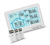 3 transductores de radio, higrómetro, termógrafo, cinco pantallas LCD, transmisión de datos en vivo, estructura de observación meteorológica para múltiples pantallas a color de habitación, monitores