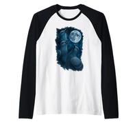 3 Tres Palomas Aullando a la Luna Camiseta Manga Raglan