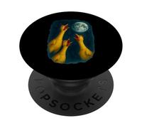 3 Tres Pollo de Goma Aullando a la Luna PopSockets PopGrip Adhesivo