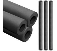 3 tubos de espuma de aislamiento de tuberías, 20 mm de grosor, 5.9 pies de longitud, cubiertas de goma y plástico, para sistemas de CA, tuberías solares, líneas de gas, conservación del calor y