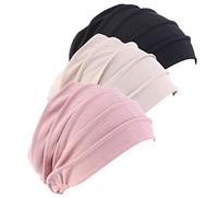 3 Turbantes para Mujer - Gorro de Quimioterapia de Algodón Holgado para Dormir - Pérdida de Cabello, Cáncer, Turbante para Mujeres