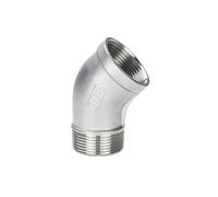 3 uds 1/8 "1/4" 3/8 "1/2" 3/4 "1" - 1-1I4 "BSP hembra a macho conector acodado de 45 grados acoplador conector de montaje de tubería de acero inoxidable 304(1I8)
