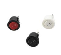 3 uds 220V interruptor basculante redondo SPDT ON-OFF KCD1-105 blanco negro rojo AC 250V/6A 125V/10A interruptor de palanca 2 pines(MULTI)