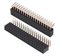 3 Uds 254mm 2x20 Pines Hembra Doble Encabezado Angulo Recto 4 Piezas Conector PCB Placa Doble Header Hembra para Escudo
