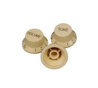 3 Uds 2T1V Control De Volumen Y Tono De Guitarra 24 Accesorios De Perilla De Dientes perillas De Guitarra(Cream)