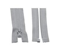 3 uds 30/40/55/60/70/80/90cm 5# cierre automático de extremo abierto cremallera de resina de colores cremalleras de ropa de plástico ecológicas, Gris, 30cm