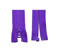 3 uds 30/40/55/60/70/80/90cm 5# cierre automático de extremo abierto cremallera de resina de colores cremalleras de ropa de plástico ecológicas, Violeta, 70cm