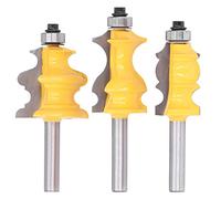 3 uds broca de enrutador de moldura arquitectónica 8mm broca de enrutador de formación de borde de vástago herramienta de corte de forma de carpintería conjunto de cortador de fresado accesorios de ca