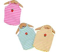 3 uds. Chaleco a Rayas para Perros y Gatos, Jersey de Verano, Ropa para Perros, Sudaderas con Capucha para Perros pequeños, Camisa para Cachorros