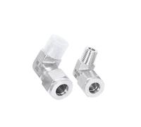 3 uds codo 90 grados 1/8 "1/4" 3/8 "1/2" NPT macho x 6 8 10 12 mm tubo OD compresión 304 acero inoxidable forjado tubería agua Gas(3I8BSPT-16mm)