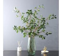 3 Uds. de Tallos Verdes Artificiales, Ramas Altas de Ficus, Tallo Largo, Ramas de Plantas Falsas, Ramitas de Ficus Falsas, Plantas para Decoración del Hogar Y la Oficina(113cm)