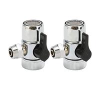 3 Uds Desviador Ducha 3 Vias, Adaptador Desviador de Grifo de Latón Cromado G3/8, Valvula Desviadora Ducha para Tuberías de 20 mm de Diámetro, Repuesto para Baño y Cocina