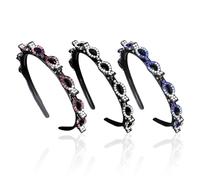 3 Uds Diademas De Diamantes De Imitación Para Mujer, Diademas Antideslizantes Con Diamantes De Imitación, Diadema Con Clip De Poni, Accesorios Decorativos Para El Cabello