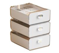3 Uds estilo cajón calcetines sujetador ropa interior dividida Compartments Organizador para armario, caja de cajón de almacenamiento de plástico apilable para ropa, sujetador, corbatas, Scar(blanco)