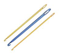 3 uds ganchos de ganchillo, aguja de tejer de gancho de ganchillo afgano tunecino de aluminio con ojo para herramienta de tejer DIY, accesorios de costura