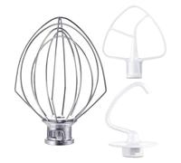 3 uds K45DH recubierto C gancho for masa K45WW látigo de alambre K45B batidor plano recubierto Compatible con mezclador Kitchenaid KSM150