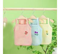 3 uds Lindo Cachorro Verano Tirantes Flor Bordado Perros Ropa más Suave Que Oso Perro Ropa Chaleco Perros de compañía Vestido Perro