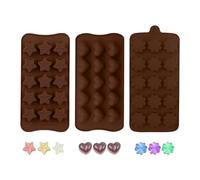 3 Uds Moldes De Chocolate Moldes De Silicona Accesorios De Postre Diy Moldes De Flores De Amor De Estrella Utensilios Para Hornear