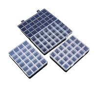 3 uds práctico compartimento de rejilla 24/28 caja almacenamiento transparente plástico pendiente cuentas tornillo funda, soporte expositor organizador for el hogar contenedor para Artículos(28 grids)