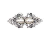 3 uds Retro suéter remolino Clip capa clips for capa blusa camisa solapa cuello cárdigan Clip moda mujeres niñas brillante cristal Pin broche(Style 4 silver)