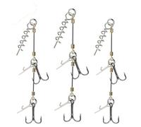 3 uds Stinger Rig Gancho for Softbait Shad Belly Pike anzuelos de Pesca triples #6#1#1/0 Tornillo de Corcho Spin Rig Bass(S)
