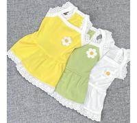 3 uds. Suministros para Mascotas, Vestido de Encaje con Correa para Perro, Ropa para Cachorros, Sol, Flores y Gatos, Ropa Fina Transpirable para Mascotas