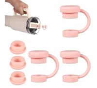 3 Uds Tapones para Derrames con 3 Uds Cubierta de Pajitas para YETI, Silicona a Prueba de Fugas Tapas de Pajita Sin BPA Accesorios para Vasos Compatibles con YETI Vasos de Pajita Taza (Rosa)
