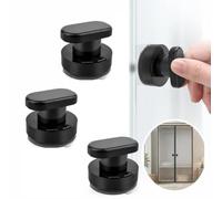 3 Uds Tirador Negro con Ventosa Sin Taladros 6cm para Puertas y Frigorífico | Manilla bloqueo giratorio, succión firme, instalación rápida, fijación por vacío, antihumedad, cristal armarios baño cocina