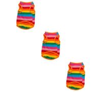 3 uds Vestido para Perros Chalecos para Mascotas Camisas para Mascotas Camisas a Rayas del Arco Iris para Perros Botellas de Agua de cartón de Leche para Perros Ropa de Verano para Mascotas D
