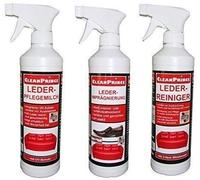 3 Unidad a 500 ML Set de Cuidado Leder-Reiniger + Impermeabilizante Cuero + Leder-Pflegemilch,Detalles: Pflegemilch Lederpflegemilch Bálsamo Leche Loción Coche Ledermöbel Producto Cosmético Piel Crema