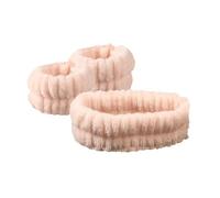3 unidades 12 colores franela lavado cara vendas de mano conjunto antideslizante absorbente unisex maquillaje facial spa yoga cabello muñequera rosa claro: