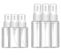 3 unidades 50 ml + 3 unidades de 100 ml de vidrio transparente con pulverizador fino, botella de agua de viaje