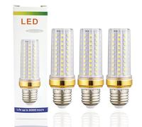 3 unidades Bombillas E27 LED 20 W Tres temperaturas de color (luz blanca cálida, luz blanca neutra, luz blanca fría) 3000 K-6000 K, 1800 lm Equivalente a una de 180 W,AC 85V-265 V,No regulable