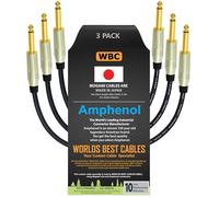 3 Unidades - Cable de pedal, efectos, parche, instrumento hecho a medida por WORLDS BEST CABLES - Usando Mogami 2319 Wire & Amphenol ACPM-GN-AU Serie M Straight Gold TS Plug
