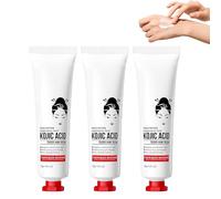 3 Unidades Crema de Manos con Ácido Kójico para Manchas Oscuras, Crema Blanqueadora e Hidratante, Tratamiento Despigmentante para Manchas de la Edad y Daños Solares, Cuidado Antienvejecimiento, 90g